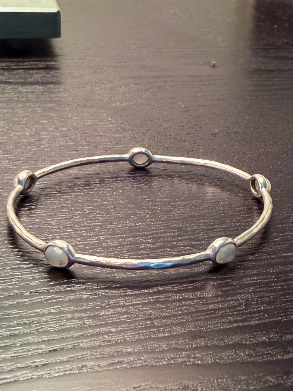 Ippolita 5 white stone sterling silver bangle